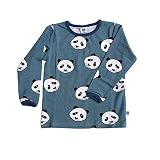 【Smafolk スマフォルク】T-shirt with panda face Bluestone p0000gyh