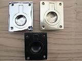 IRONMONGERY WORLD ?Largeキャビネット食器棚引き出しドアRecessed Militaryヴィンテージフラッシュリングプルハンドル(ソリッド真鍮ポリッシュクローム仕上げ) by 