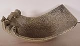 信楽焼　青窯変波彫花器8051-10