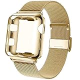 コンパチブルアップルウォッチ バンド44mm 40mm 45mm 41mm 38mm 42mm,コンパチブルApple Watchバンド調節可能 ステンレス鋼 磁気 通気 メッシュ ベルト、iwatch Series 8/7/6/SE/5/4/3/2/1用保護ケース付きメタルストラップ