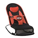 新生児 バウンサーバランス ベビーチェア 3点式シートベルト専用 乳幼児用 揺れ椅子 背もたれ チェア (オレンジ)