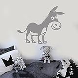 Largeビニールデカール正Donkey Animalファーム子供部屋ウォールステッカー（ig104 ) XL 45 in X 58 in