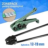 ZONEPACK 1セット手動テンショナーとシーラーツール12-19ミリメートル3/8"- 3/4" PPとPETストラップ 梱包機
