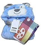 【La Bella】 アニマル ベビー タオル ポンチョ 男女兼用 空調 防寒 対策 プール サイド 海 出産祝い にも (こいぬ（水色）)