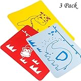 3パックシリコーン防水快適なロールアップ、再利用可能な子供幼児Bibiesプレース（イエロー、レッド、ブルー）