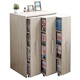 本棚 スライド スライド本棚 すきま 収納 隙間収納 スリムラック 3連 ロータイプ 本棚 3列 薄型 コミック収納 キャスター付き オーク