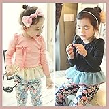 (韓国スタイル子供服) Tシャツ　キッズ女の子 長袖チュニック 配色 超可愛いレースフリル100cm 110cm 120cm 130cm 140cm Pink,110