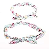 Domybest　親子　ヘアバンド ベビー　ママ　2点セット　カチューシャ 髪飾り ヘアアクセサリー　リボン ウサギ　花柄　和風　女の子 新生児 赤ちゃん 出産祝い 内祝い お宮参り 誕生日 100日