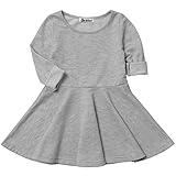 JXStarベビー女の子長袖コットンフリルトップドレス カラー: グレー
