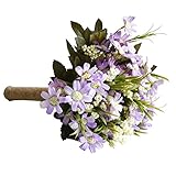 ブライダルウェディングブーケフラワーBouquets人工花パープル&ホワイトDaisy
