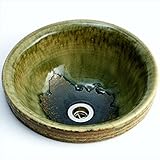 メイク　利休信楽手洗い鉢　30φ　丸埋め込み　松灰窯変　　MA23-30
