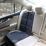 Lucaso チャイルドシート マット カーシートカバー 車保護シート シートプロテクター クッション 滑り止め コンビ収納ポケット付き 122×48.5cm