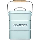 Kitchen Craft Living Nostalgia 3 Liter Stainless Steel Compost bin, Blue (Duck Egg Blue)