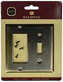 Baldwin 4743050漏電遮断器/ Single切り替えベベルエッジスイッチプレート、アンティーク真鍮