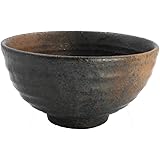 黒備前吹き 六兵衛 めし碗 大 12.5×6.5cm 美濃焼