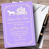 パープルライラックHorse Carriage Princess Invitationsベビーシャワー招待状 80 Invitations