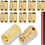 Xiatiaosann 20個 6.5mmゴールドメッキバナナプラグ弾丸コネクタ6.5mmバナナプラグオスメスコネクタアダプタ RC LiPoバッテリーESCモーターRC DIY用