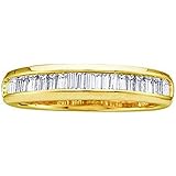 Dazzlingrock Collection 10k yellow-gold Baguette I-J white-diamond