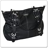 Vanchi Sienna Travel Tote Sac à langer de voyage en cuir artificiel Noir