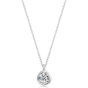 ネックレス レディース 「バラのキッス」 スワロフスキー 0.5ct 一粒 プレゼント 女性 人気 ネックレス シルバー925 アクセサリー 誕生日 プレゼント(プラチナ)