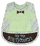Stephan Baby Birthday Boy Embroidered 1st Birthday Bib, Green by Stephan Baby [並行輸入品]