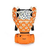 beautiful JR抱っこひも 抱っこ紐 花柄 多機能ベビーキャリア通気性適用3ヶ月から36まで新生児抱きおんぶ紐 オレンジ