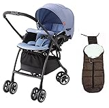 アップリカ ラクーナ コンフォート パステルブルーBL + フットマフ BR