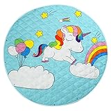 Zicac　おもちゃ収納袋　ベビープレイマット　便利グッズ　ストレージマット　収納マット　2in1 お出かけに便利　可愛いデザイン　お片付けかんたん　レゴ収納 (143cm, ユニコーン（滑り止め・防