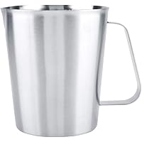 ミルクジャグ ミルクピッチャー 5サイズ選択可 大きいサイズ選べる 2種類目盛り付き ステンレス製 ミルク泡カップ 清潔容易 業務用 自宅用 ダックビル口 キッチン用品 ラテアート用(1500ml)