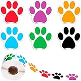 yarui ステッカー 犬 足跡 犬の肉球柄 円形 500ピース/ロールラウンド ステッカー犬足 ラッピング シール 肉球 犬 足跡 キュート ドレスアップ バイク 車 装飾用品