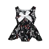 (プタス)Putars幼児の赤ちゃんの女の子の綿花の花プリント女の子の服の服ロンパージャンプスーツ3ヶ月 - 18ヶ月