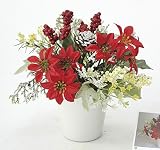 アートフラワー 造花 ポインセチア〔ミニタイプ〕フラワーアレンジメント インテリア 光触媒 花 スプレー インテリアグリーン 胡蝶蘭 消臭 大型