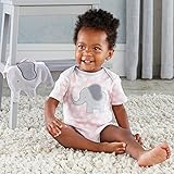 ベビーアスペン Baby Aspen 女の子用ベビーピンクリトルピーナッツぞうさん半袖ボディスーツxスタイ2点セット [並行輸入品]