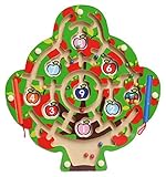 GreencherryキュートAppleツリー形状磁気迷路パズルゲーム使用ペンドライブのビーズカラフル