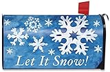 Let It Snow 。冬Large磁気メールボックスカバー雪片オーバーサイズ