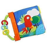 Tovadoo 布絵本 音が鳴る絵本 可愛い動物絵本 歯固め ソフト 布のおもちゃ 知育玩具 3ヶ月-3歳 知育玩具 お出かけ絵本 着脱バンド付き プレゼント