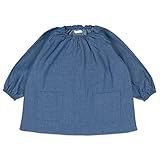 よつば洋品店オリジナル 長袖無地スモック (110/インディゴ) 【QO-YY268】