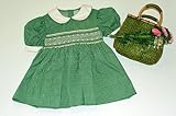 ベビードレス スモッキングドレスイザベル90&おまけ付きナチュラル手編みバッグ