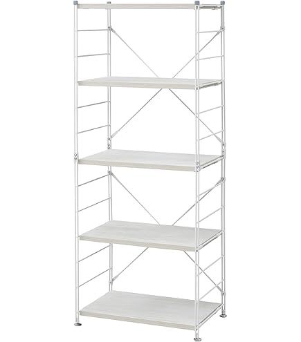 Amazon｜[山善] ウッドシェルフ 収納ラック 木製棚板 5段 幅85.5