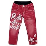 RUSK(ラスク) 落書きプリントストレッチカラーデニムロングパンツ 100cm /RED NO.P-3441-17