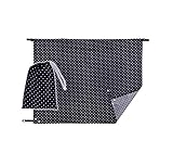 Spinas（スピナス）ベビーカー 抱っこ紐 に 装着 レインカバー 急な雨にも安心 コンパクト に 携帯 できる 防水 ケープ カバー 収納巾着 付き ドット 水玉 ネイビー 濃紺