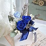 ほんのり香る100%プリザーブドフラワーアレンジ　[アロマシュシュ] (ブルー)