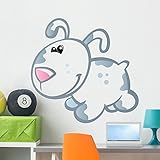 Wallmonkeys wm222137かわいい赤ちゃんホワイトCartoon Puppy Peel and Stick Wall Decals 36"W x 35"H - Large ホワイト GE