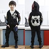 (韓国スタイル子供服) キッズセットアップ 男の子上下セット パーカー +長パンツカコイイプリント付き 全２色100cm 110cm 120cm 130cm 140cm gray,110