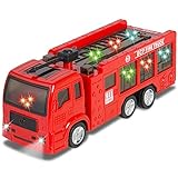 Best Choice Products Kids Toy Fire Truck with Electric Flashing Lights, Siren Sound, Bump & Go Actio