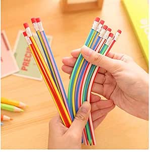 Amazon Co Jp 韓国製かわいい文房具 カラフルマジックベンディー 柔軟なソフト鉛筆 消しゴム付き 学生 学校 オフィス用 文房具 オフィス用品