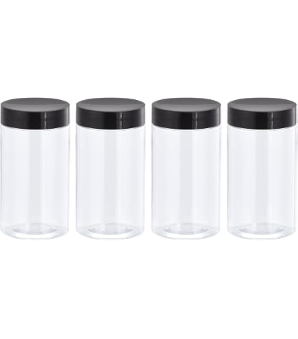Amazon | 透明 四角 プラスチック 空の保存容器 - プラスチック密閉蓋