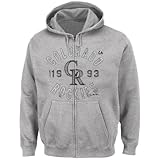 Colorado Rockiesマジェスティック"プレートAppearances " Full Zip Hooded Sweatshirt – グレー グレイ
