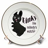 Janna Salak Designs Smallペット – Binky Like Nobodys Watchingキュートなウサギ – プレート 8-Inch cp_165891_1