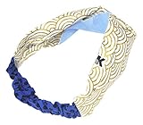 KILLYEDNA(キリィエドナ) ヘアターバン (青海波・ホワイト×ゴールド)